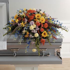 Colourful Memories Casket Spray