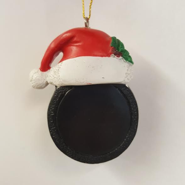 Santa Hat Hockey Puck