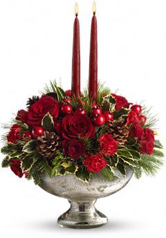 Mercury Glass Bowl Bouquet