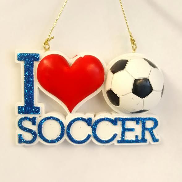 I Heart Soccer Ornament by Holly Adler